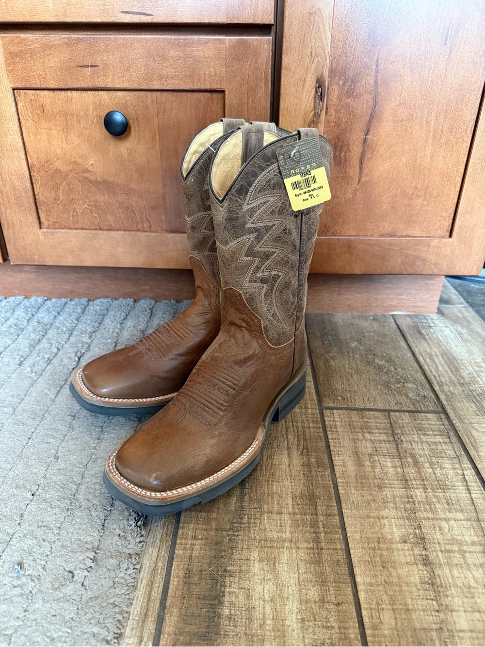 Roper Men's Brown Leather Western Boots